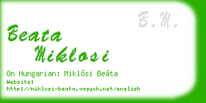 beata miklosi business card